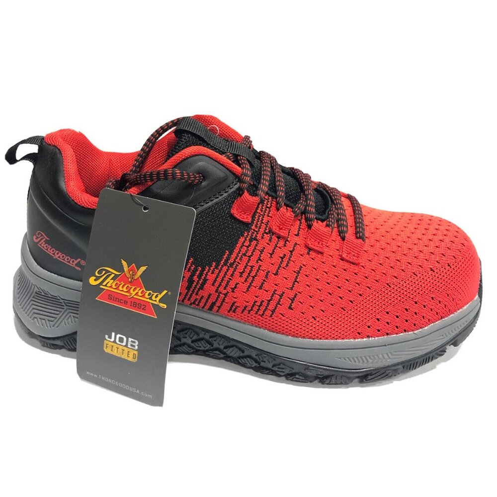 Thorogood Women’s Ast Low, Red Safety Toe Work Sneakers, Size 8 M